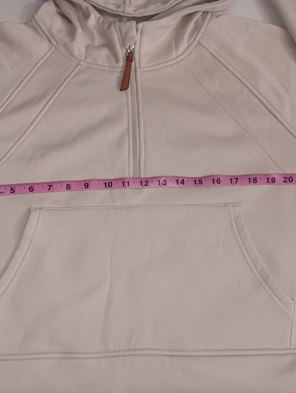 LASLULU QUARTER- ZIP FLEECE INTERIOR THUMB- HOLE HOODED SWEATSHIRT - Picture 5 of 10